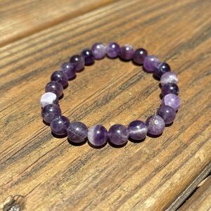 Elegant Purple Beaded Bracelet dream amethyst 7”
